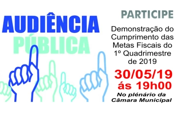 CONVITE PARA AUDIÊNCIA PÚBLICA Referente ao 1º Quadrimestre de 2019