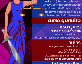 Inscrições abertas para curso de Formação de Promotoras Legais Populares