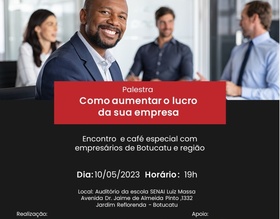 Palestra no Senai Botucatu abordará o tema 