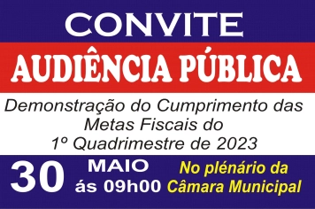 CONVITE PARA AUDIÊNCIA PÚBLICA Referente ao 1º Quadrimestre de 2023