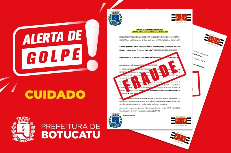 Prefeitura alerta para falsa comunicação de pagamento de precatórios