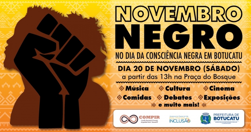 Programação Novembro Negro 2021, na praça do Bosque