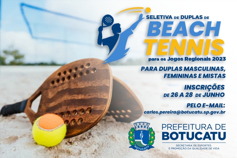 Esporte promove seletiva de duplas de Beach Tennis para os Jogos Regionais
