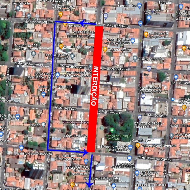 Rua João Passos ficará interditada na manhã do próximo domingo