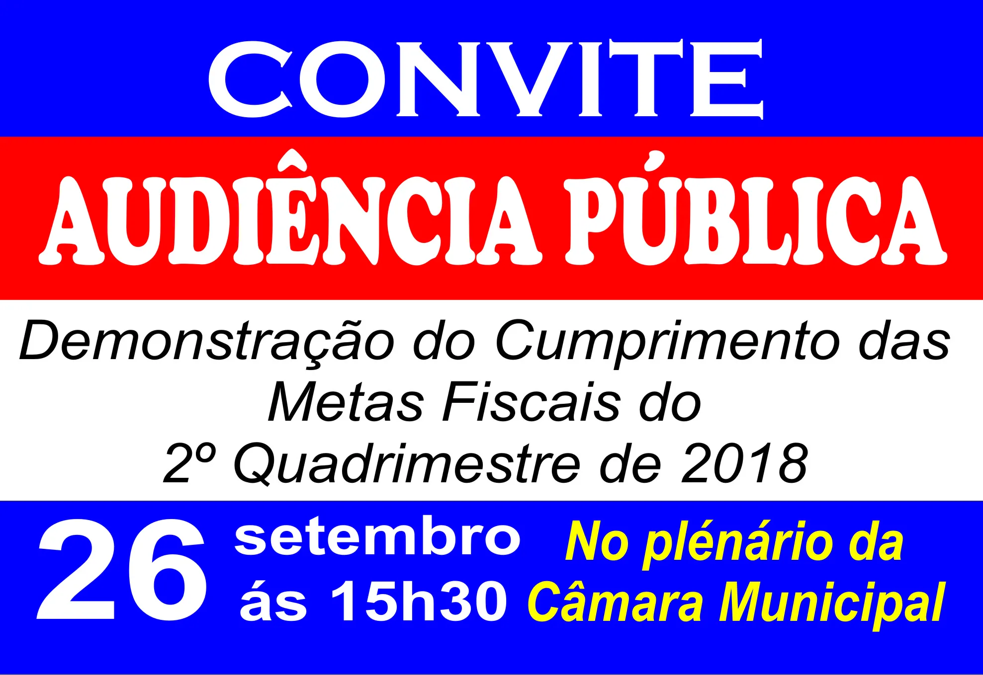 CONVITE PARA AUDIÊNCIA PÚBLICA