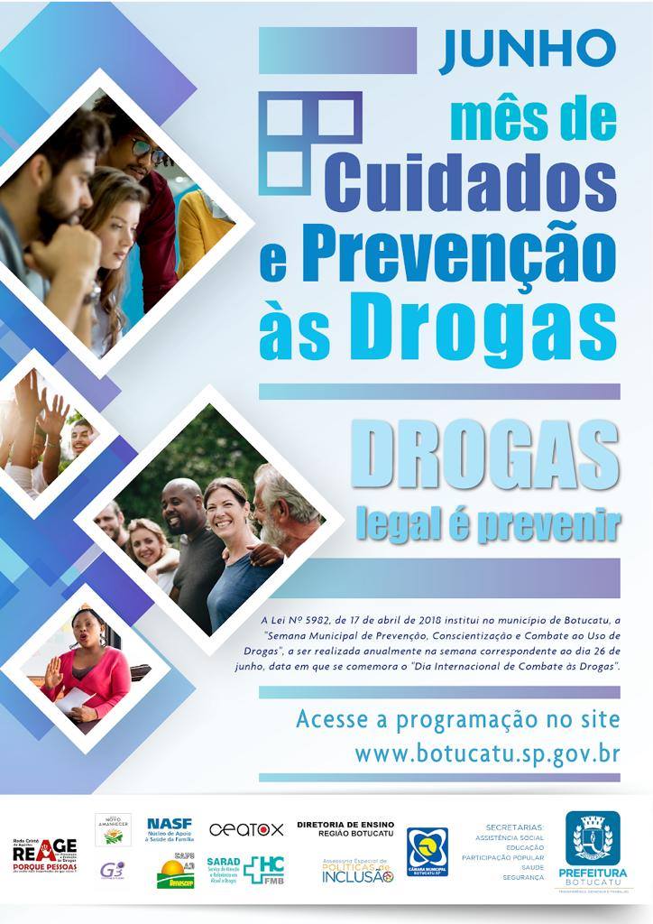 Botucatu terá programação especial para o Mês de Cuidados e Prevenção às Drogas