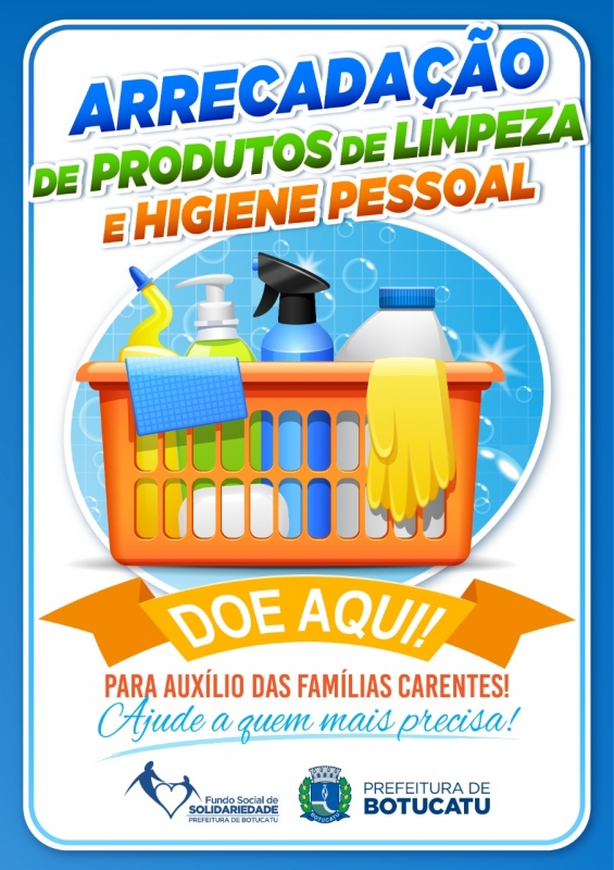 Fundo Social arrecada produtos de limpeza e de higiene pessoal