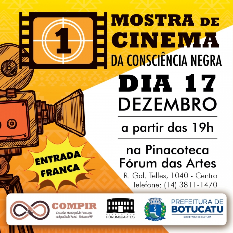 Mostra de Cinema da Consciência Negra na Pinacoteca Fór um das Artes