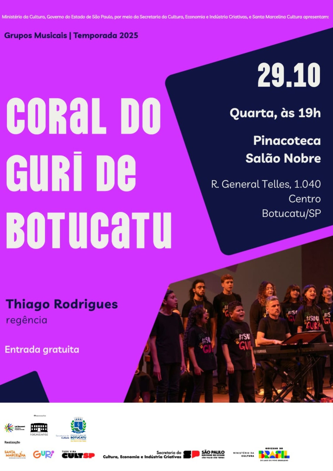 Coral do Guri de Botucatu se apresenta na Pinacoteca Fórum das Artes