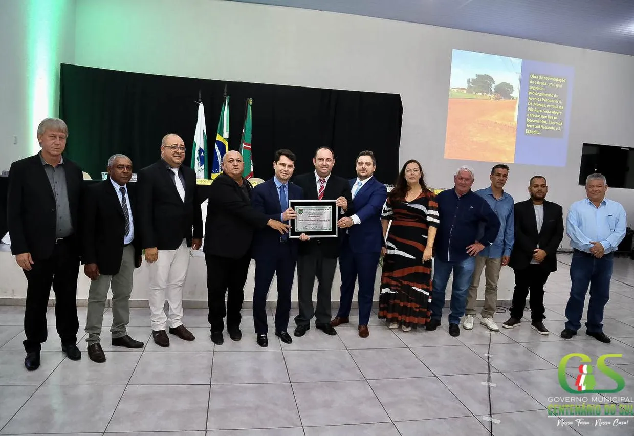 Deputado Alexandre Curi recebe o Título de Cidadão Honorário de Centenário do Sul