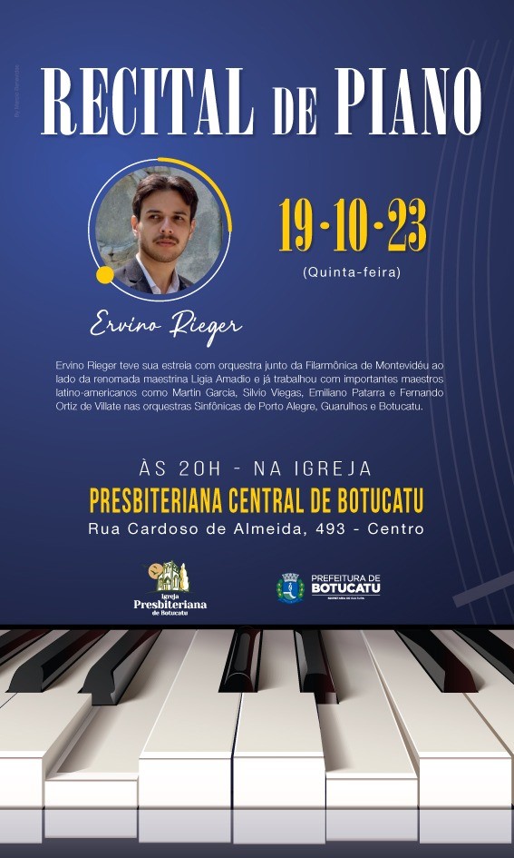 Botucatu terá recital de Piano com Ervino Rieger